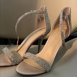 Blue by Betsey Johnson Sparkling Silver Heels